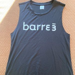 Barre3 signature muscle tank; sz L black